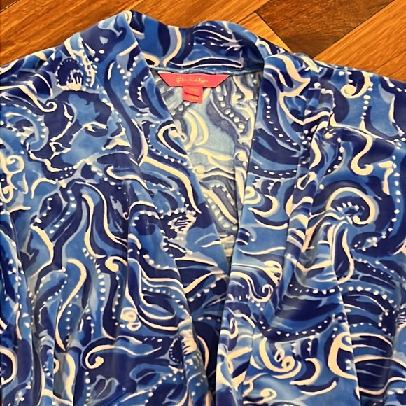 🌸 Lilly Pulitzer Elaine Velour Robe in Prosecco Pink Lilac You A Lot XXS/XS - Picture 6 of 11